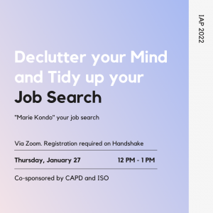 IAP: Declutter Your Mind and Tidy Up Your Job Search [virtual]