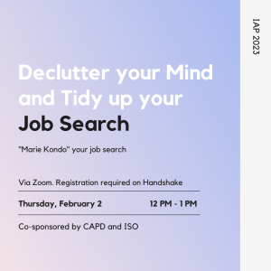 IAP: Marie Kondo Your Job Search – Declutter Your Mind and Tidy up your Job Search