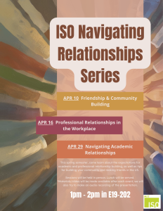 ISO Navigating Relationships Series: Friendship & Community Building